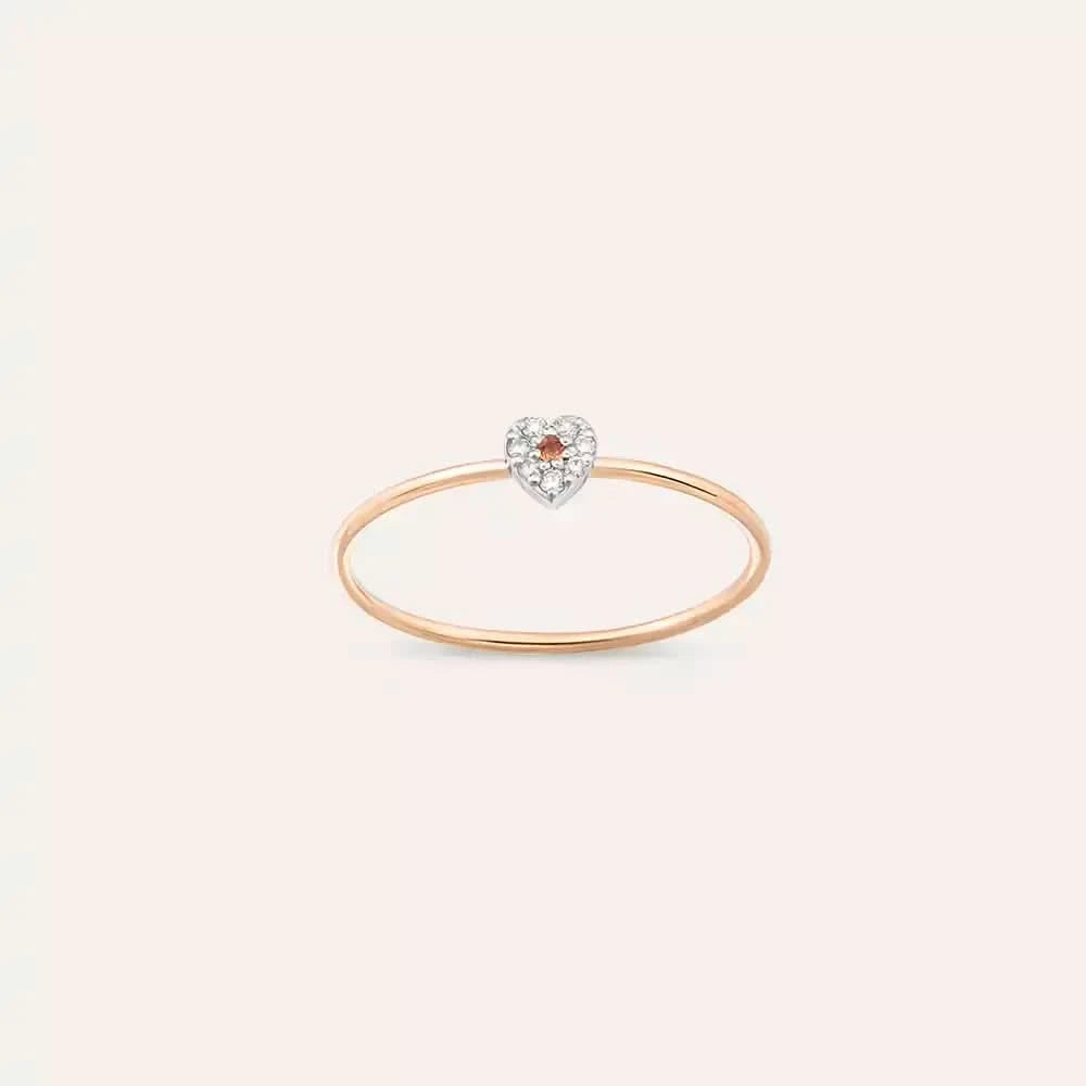 Hearts 0.07 CT Orange Safir ve Pırlanta Taşlı Yüzük