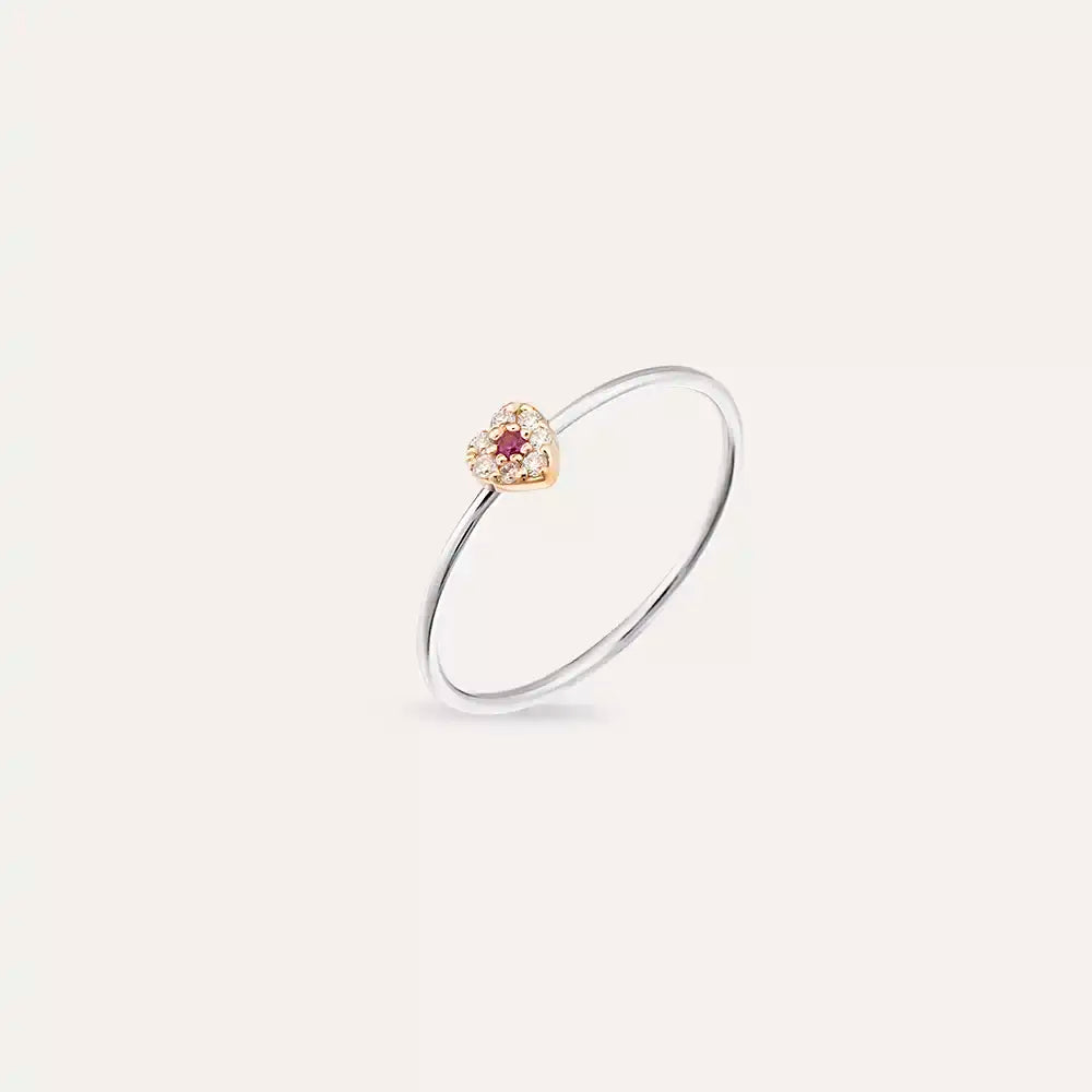 Hearts 0.07 CT Pink Safir ve Pırlanta Taşlı Yüzük