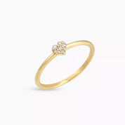 Hearts Pırlanta Taşlı Sarı Altın Yüzük