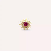 Heavy Yakut Taşlı Sarı Altın Piercing