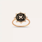 Silva Pırlanta Taşlı ve Siyah Mineli Yüzük