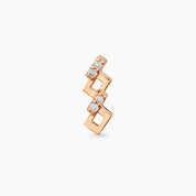 Honeycomb Pırlanta Taşlı Rose Altın Piercing
