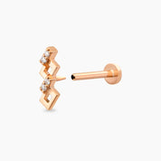 Honeycomb Pırlanta Taşlı Rose Altın Piercing