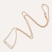 Hook Pırlanta Taşlı Rose Altın Kolye