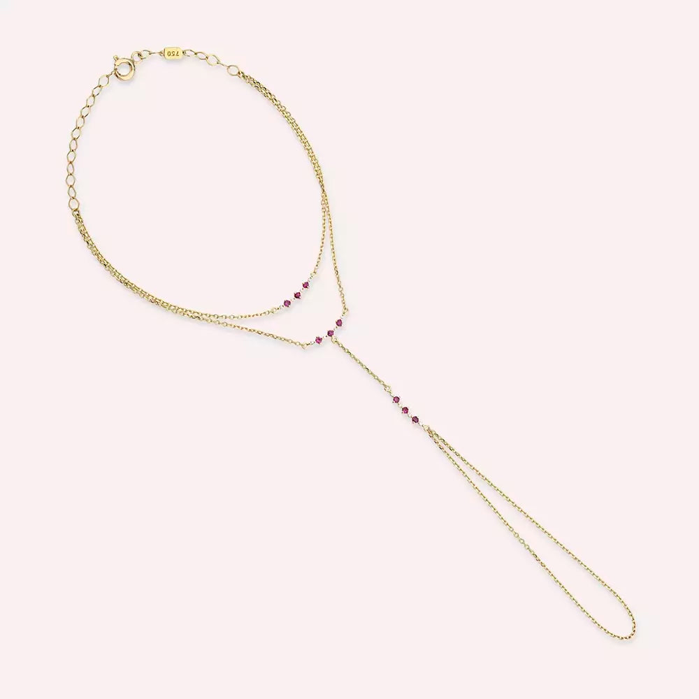 Hued Yakut ve Pırlanta Sarı Altın Şahmeran