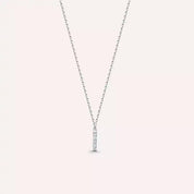 I Harf 0.04 CT Pırlanta Taşlı Beyaz Altın Kolye
