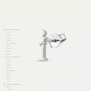 İ Harf Baget Pırlanta Taşlı Mini Tek Küpe