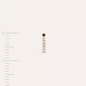 İ Harf Pırlanta Taşlı Rose Altın Tek Küpe