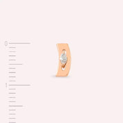 Iris Markiz Kesim Pırlanta Taşlı Rose Altın Tek Küpe