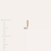 J Harf Pırlanta Taşlı Rose Altın Tek Küpe