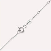 Jade Oval Kesim Safir ve Pırlanta Taşlı Beyaz Altın Kolye