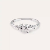 Jasmine Pırlanta Taşlı Beyaz Altın Yüzük