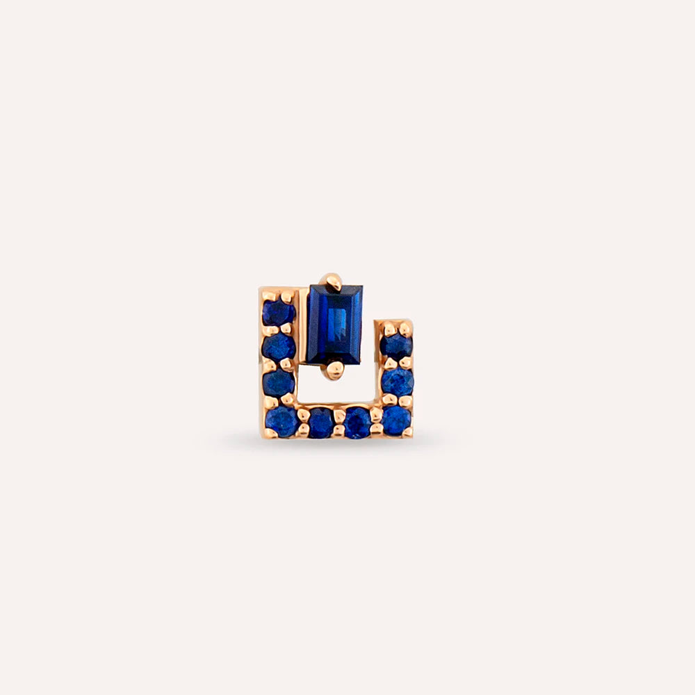 Jill Blue Safir Taşlı Rose Altın Piercing
