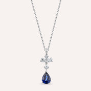 Julia 1.66 CT Safir ve Pırlanta Taşlı Beyaz Altın Kolye