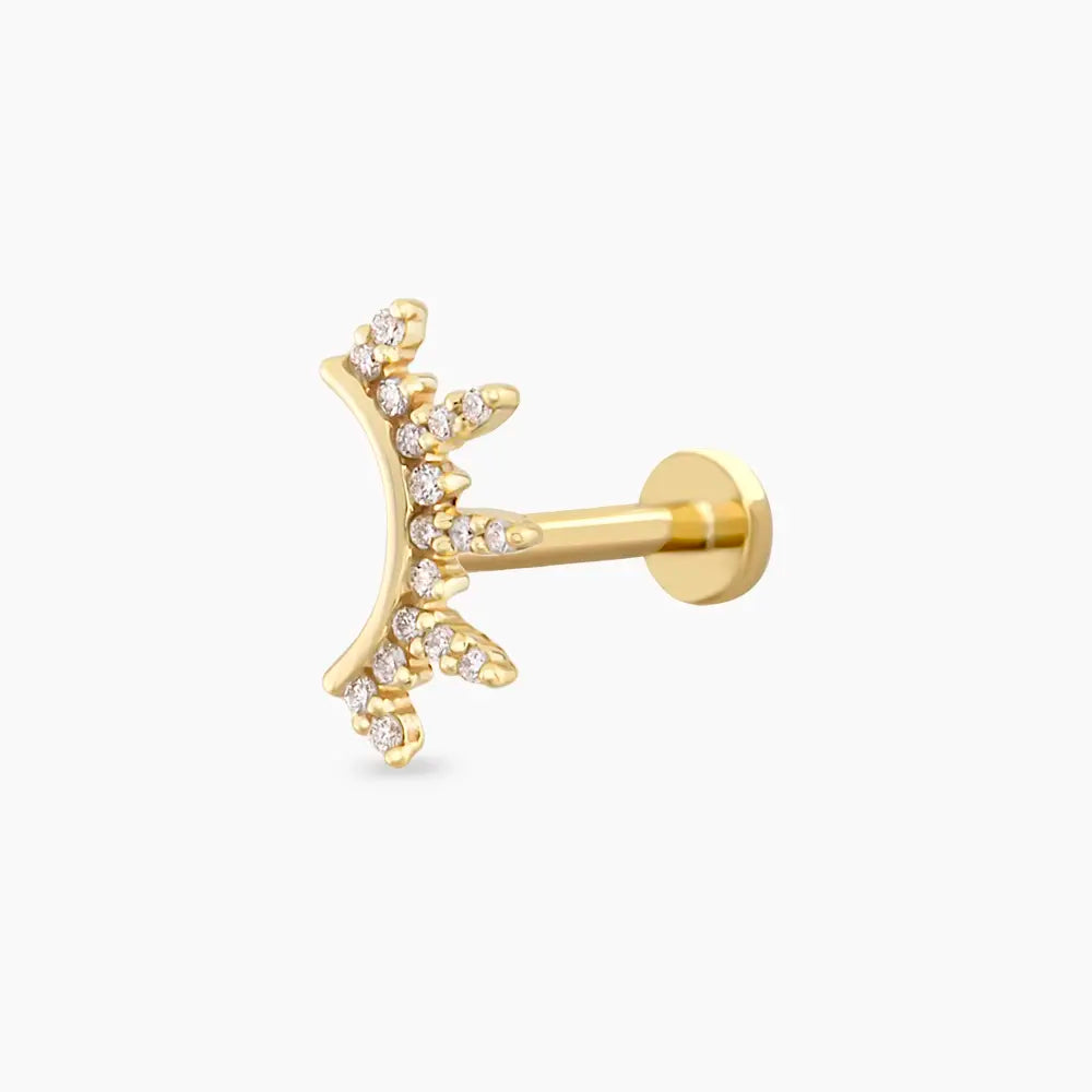 Kaia Pırlanta Taşlı Sarı Altın Piercing