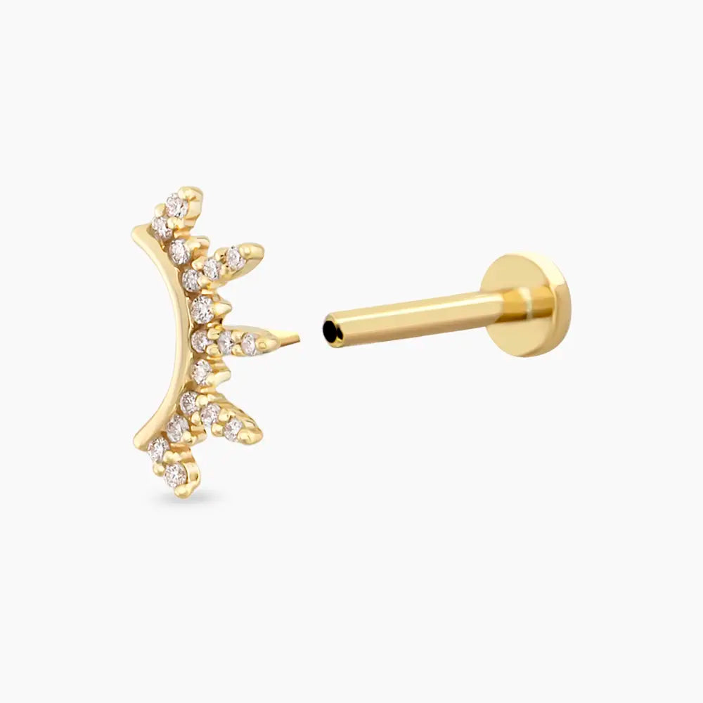 Kaia Pırlanta Taşlı Sarı Altın Piercing