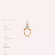 Kalei Pırlanta Taşlı Rose Altın Tek Küpe