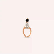 Kalei Siyah Pırlanta Taşlı Rose Altın Piercing