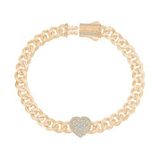 Kalp Taşlı Gurmet Altın Bileklik