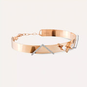 Karen Baget Kesim Pırlanta Taşlı Rose Altın Bileklik