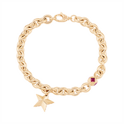 Kırmızı Taşlı Yıldız Şans Bileklik