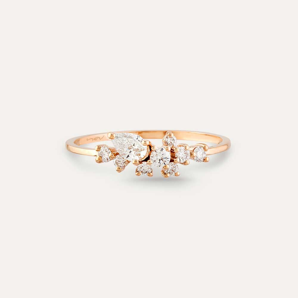 Kleio 0.46 CT Pırlanta Taşlı Rose Altın Yüzük