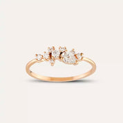 Rina 0.46 CT Pırlanta Taşlı Rose Altın Yüzük