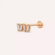 Knit Pırlanta Taşlı Rose Altın Piercing