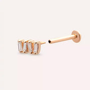 Knit Pırlanta Taşlı Rose Altın Piercing