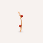 Koza Orange Safir Taşlı Rose Altın Piercing