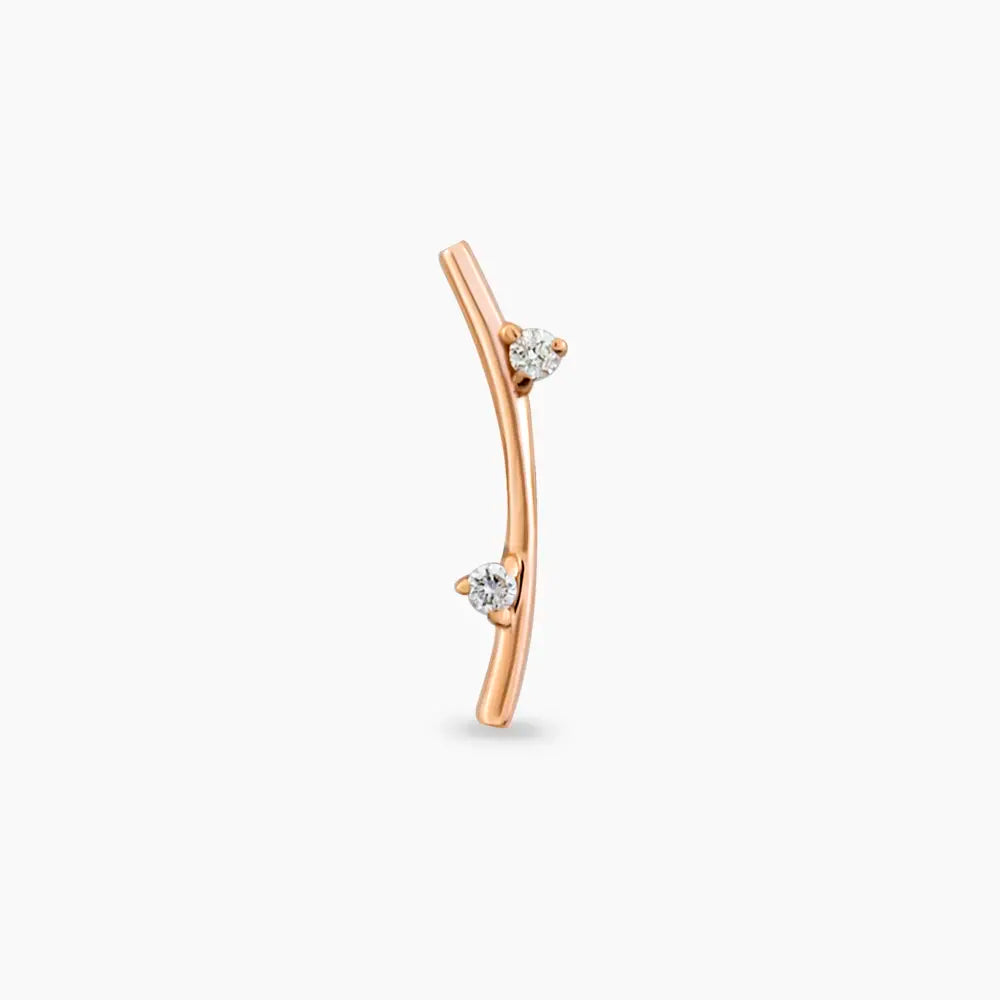 Koza Pırlanta Taşlı Rose Altın Piercing