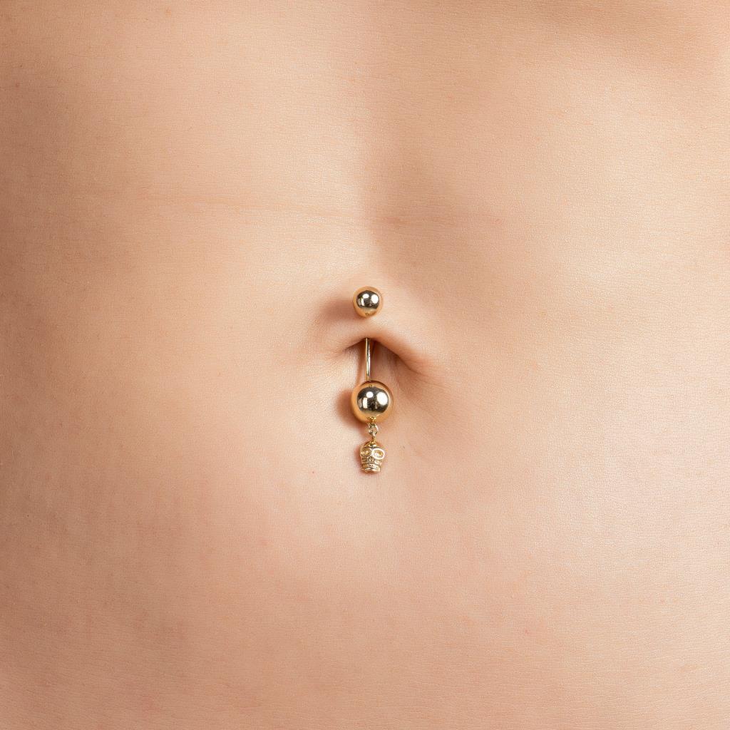 Dry Head Shaking Golden Belly Piercing