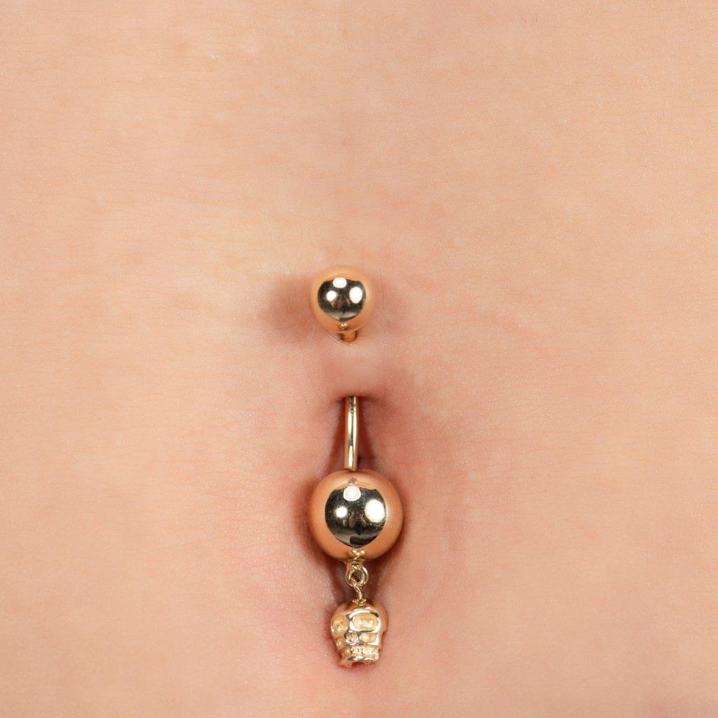 Dry Head Shaking Golden Belly Piercing