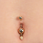 Dry Head Shaking Golden Belly Piercing