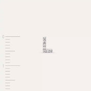 L Harf Pırlanta Taşlı Beyaz Altın Tek Küpe