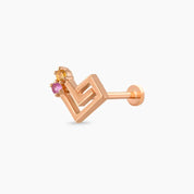 Labyrinth Multicolor Safir Taşlı Rose Altın Piercing