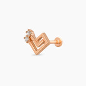 Labyrinth Pırlanta Taşlı Rose Altın Piercing
