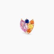 Laurel Multicolor Safir Taşlı Rose Altın Piercing