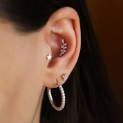 Laurel Pırlanta Taşlı Beyaz Altın Piercing