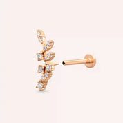 Laurel Pırlanta Taşlı Rose Altın Piercing