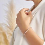 Lean Pırlanta Taşlı Beyaz Altın Bileklik