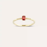 Lena Orange Safir ve Pırlanta Taşlı Sarı Altın Yüzük