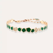 Lepton Pırlanta Taşlı ve Yeşil Mineli Bileklik