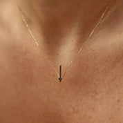 Luvia II Siyah Pırlanta Taşlı Rose Altın Kolye