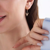 Luvia  Pırlanta Taşlı Rose Altın Küpe