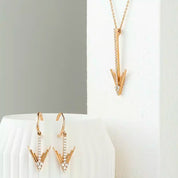 Luvia  Pırlanta Taşlı Rose Altın Küpe