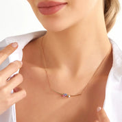 Lily 0.81 CT Multicolor Safir ve Pırlanta Taşlı Sarı Altın Bileklik