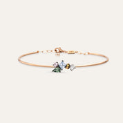 Lily Multicolor Safir ve Pırlanta Taşlı Rose Altın Bileklik