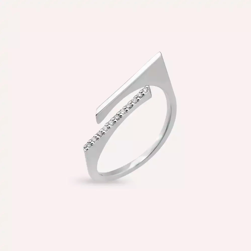 Linear 0.05 CT Pırlanta Taşlı Beyaz Altın Yüzük
