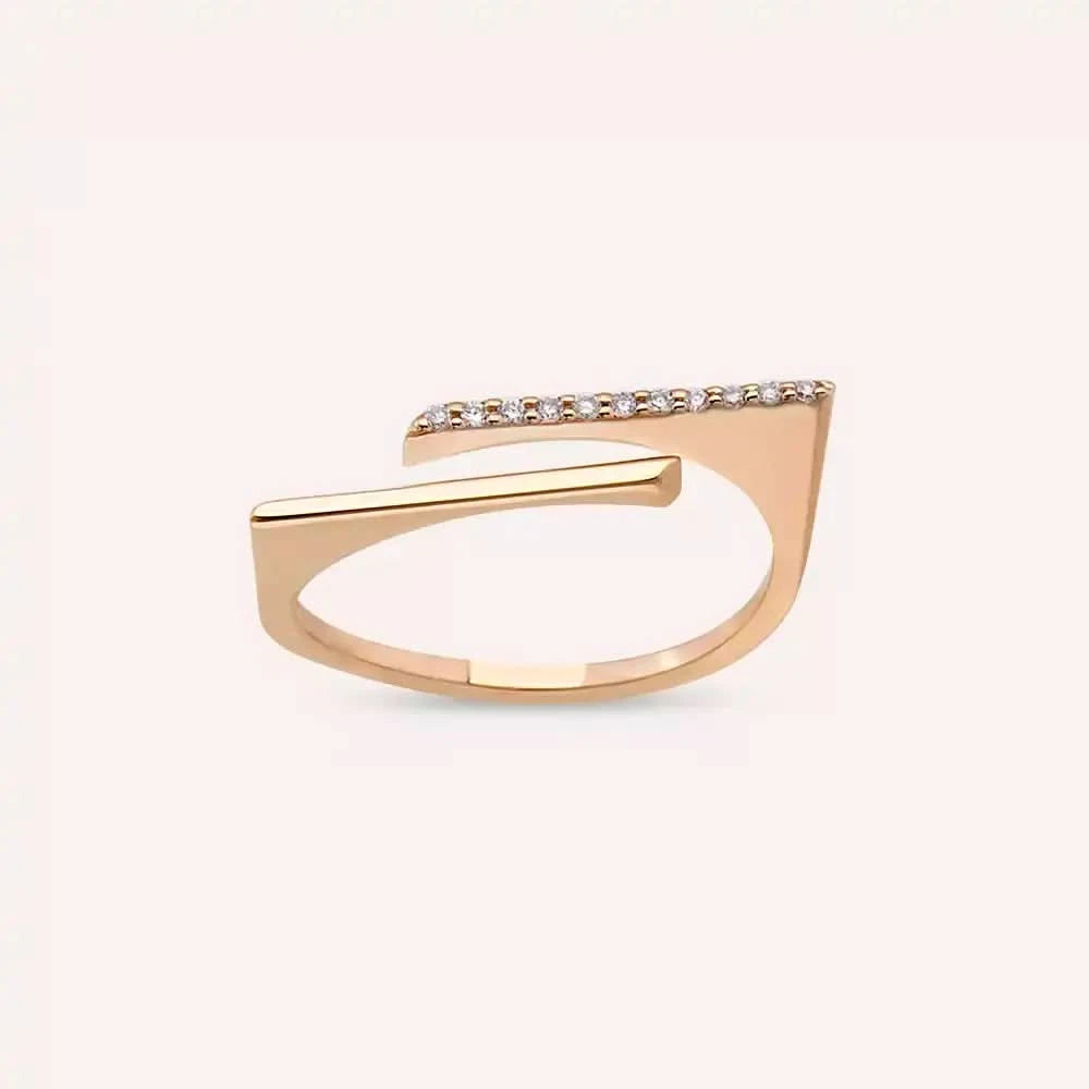 Linear 0.05 CT Pırlanta Taşlı Rose Altın Yüzük